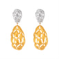 New Irregular Color Matching Oval Hollow Earrings for Women Titanium Steel Plated 18k Gold Personalized Retro Earrings